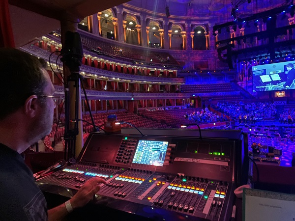 Tim working at a sound desk